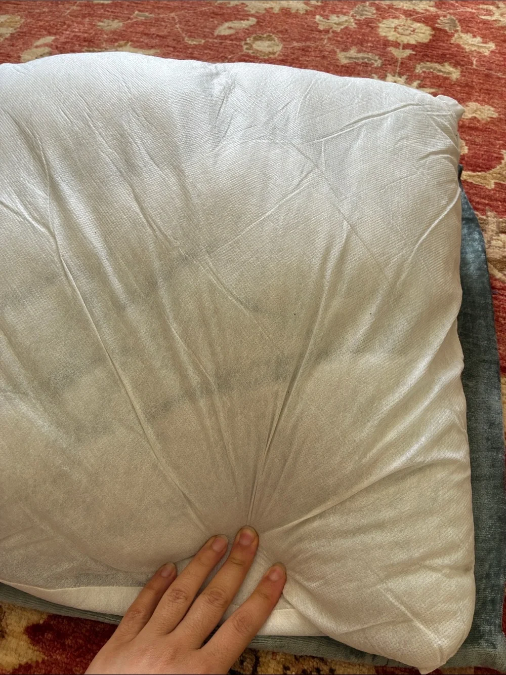 2 Gray and Silver Checkered Decorative Pillows